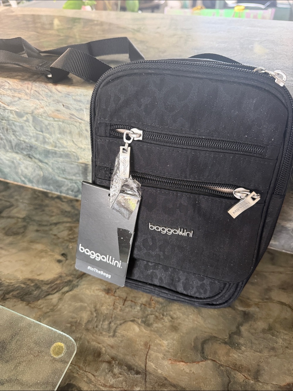 NWT - Baggallini Black Compact Crossbody  Bag